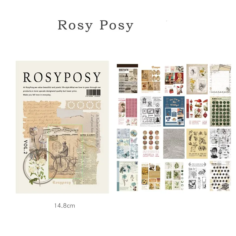 ROSYPOSY Scrapbooking Stickers Junk Journal Background Diary Decoration DIY Big Sticker Dot Flower Design Hobby Craft Supplies