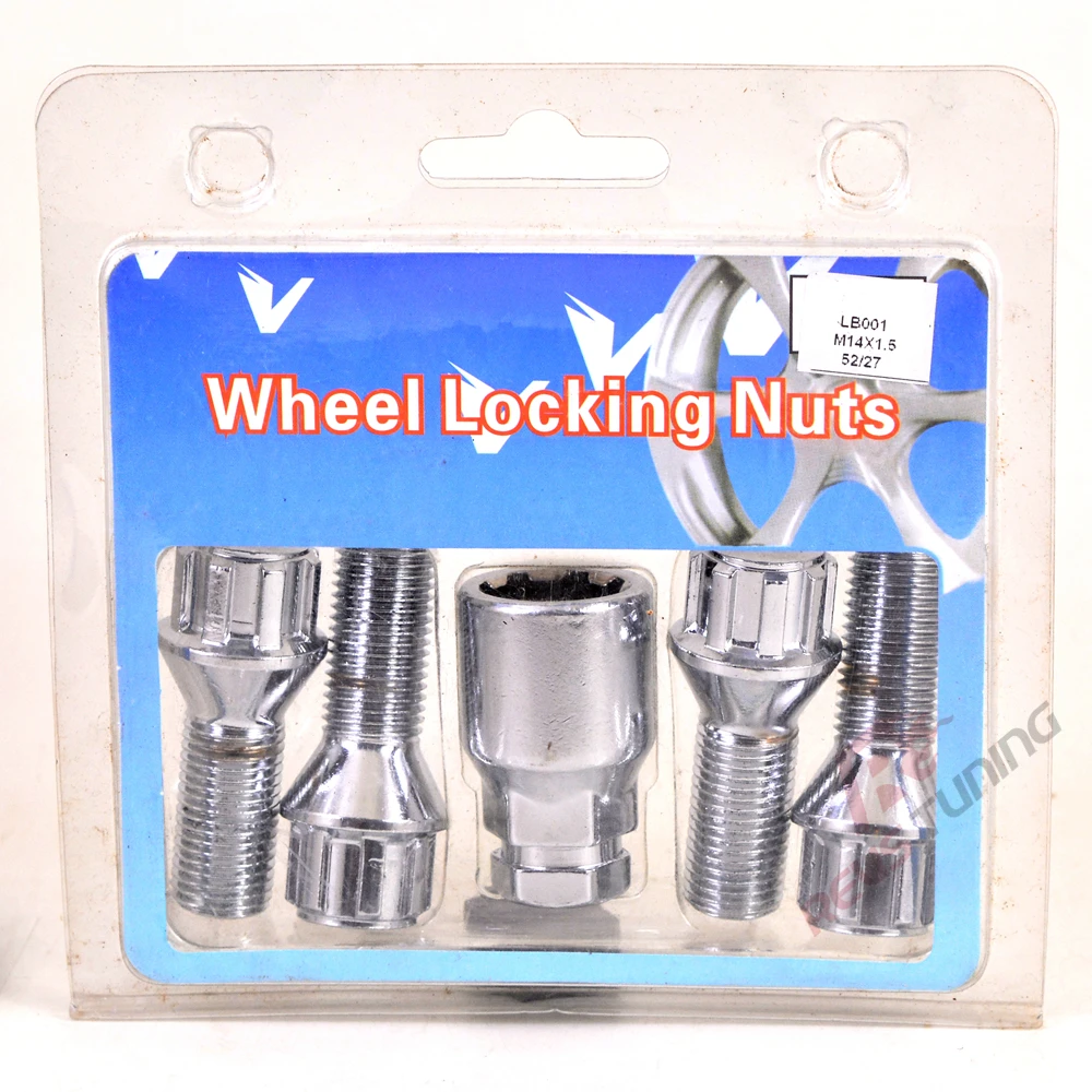 4pcs Anti theft M14X1.5 Car Wheel Lock Locking Nuts With Adapterwheel