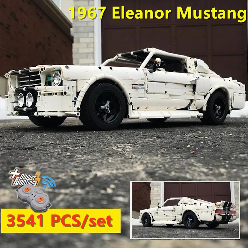 Классический 1967 Ford Eleanor Mustang Racing приспособление для автомобиля Technic MOC-14616 строительные блоки кирпичи детские игрушки DIY подарок на день рождения - Цвет: Electric version