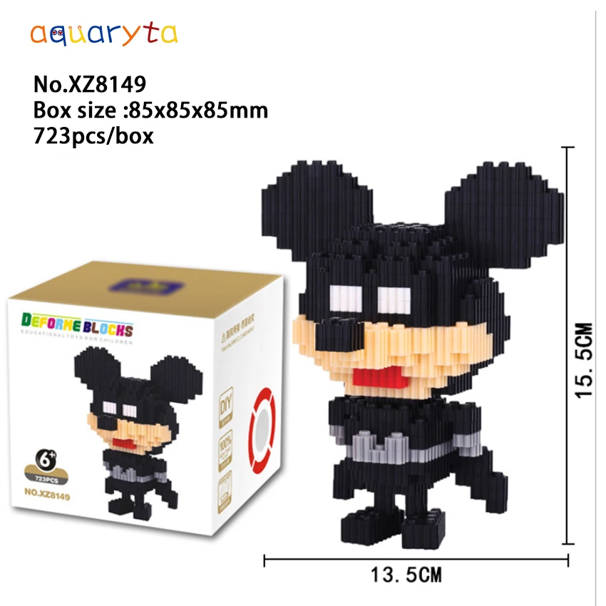 

Aquaryta New 723pcs/Bag 8mm Diamond Micro-building Blocks Classic Movie Game Cartoon Character with Box Set Gift For Children