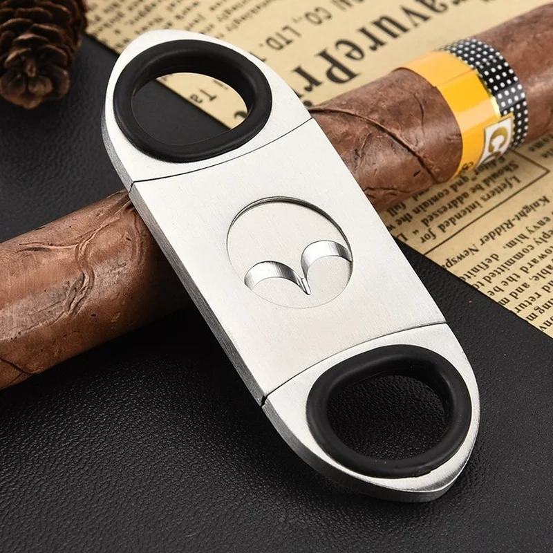 

Spot Stainless Steel Cigar Cutter Portable Cigar Cutter Cuban Cigar Special Accessories Multi-functional Sharp Cigar Cutter