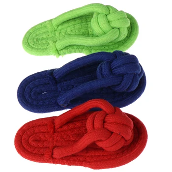 

Cute Flip Flop Pet Toy Cotton Rope Braided Slippers Puppies Cat Toys Chew Play Resistant To Biting FOR Small Dog