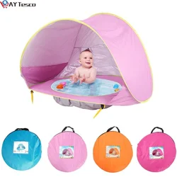 AY Tesco tienda de playa portátil para bebé, refugio solar con protección UV, para piscina infantil al aire libre, casa de juegos para niños