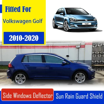 

1 Set Chrome Side Vent Sun Shade Window Visors Rain Guard Deflectors For Volkswagen Golf 2010-2020