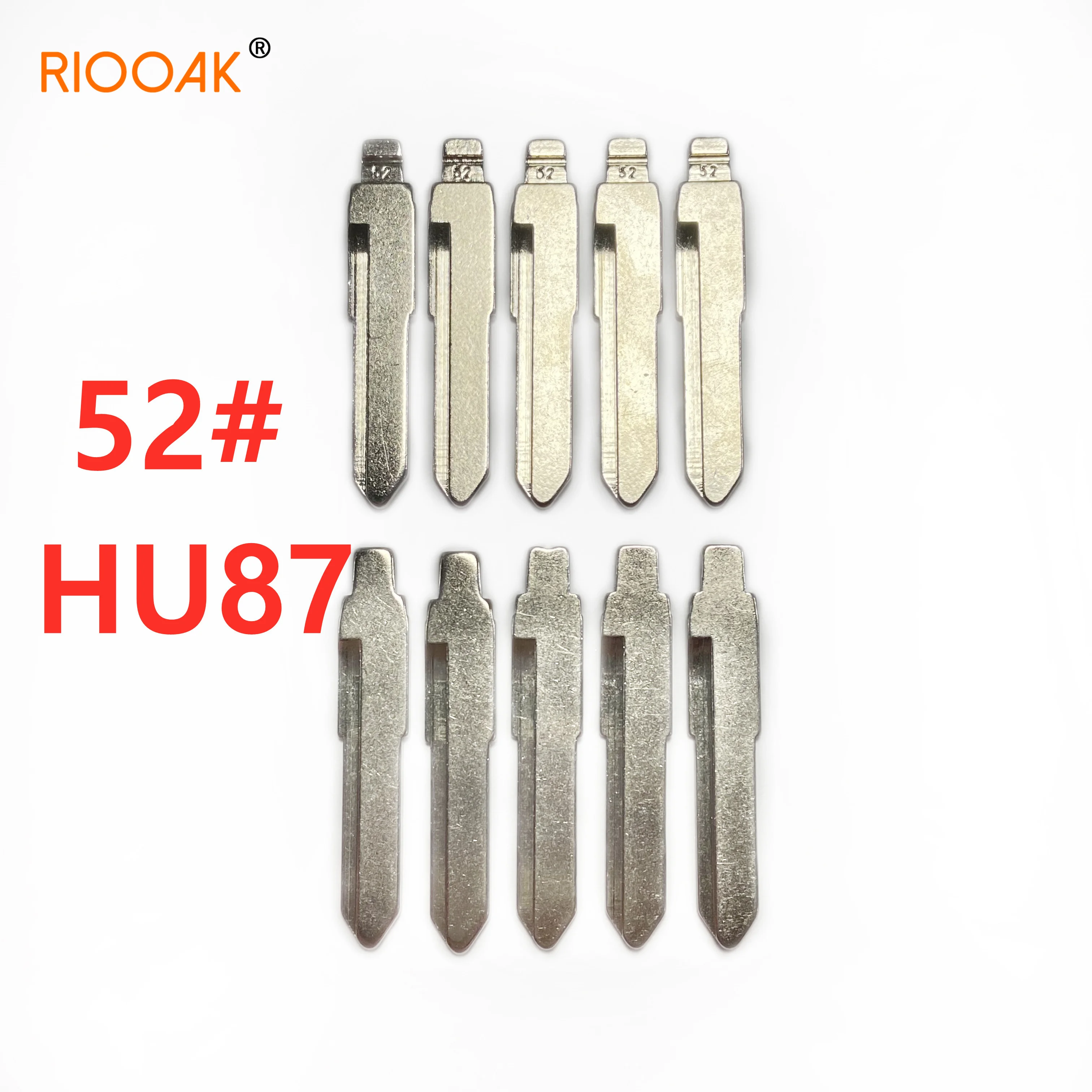 RIOOAK 10 pcs/lot #52 lishi HU87 Metal Blank Uncut Flip KD VVDI Remote Key Blade for Suzuki JIMNY ALTO SWIFT VITARA Mitsubishi