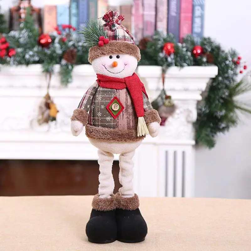 Большие размеры Рождественские куклы выдвижной Санта-Клаус Снеговик Лося Игрушки Рождественская плюшевая кукла рождественский подарок для ребенка орнамент с рождественской елкой