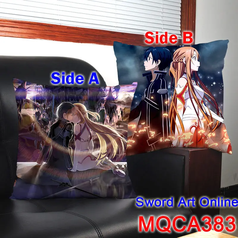 45X45 см аниме меч искусство онлайн наволочка SAO Yuuki Асуна Кирито Dakimakura Чехол 3D двусторонний принт Наволочка декоративная - Цвет: 5