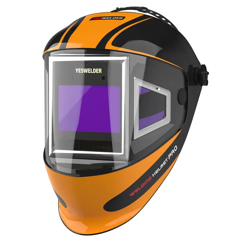 YESWELDER True Color Welding Helmet with Auto Darkening Side View 180° View Filter Welding Mask Highest Optical Welding Hood