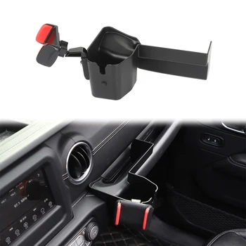 

Co-pilot Handle Grab Phone Stand iPad Holder Cup Holders Storage Box for Jeep Wrangler JL 2018 2019 ABS Black Car Accessories