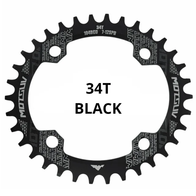 Black 34T Oval MOTSUV, новинка, 104BCD, овальная, узкая, широкая цепь, MTB, горный велосипед, велосипед, 32 T, 34 T, 36 T, 38 T, шатун, один зуб, пластина, части, 104 BCD - Цвет: Black 34T Oval