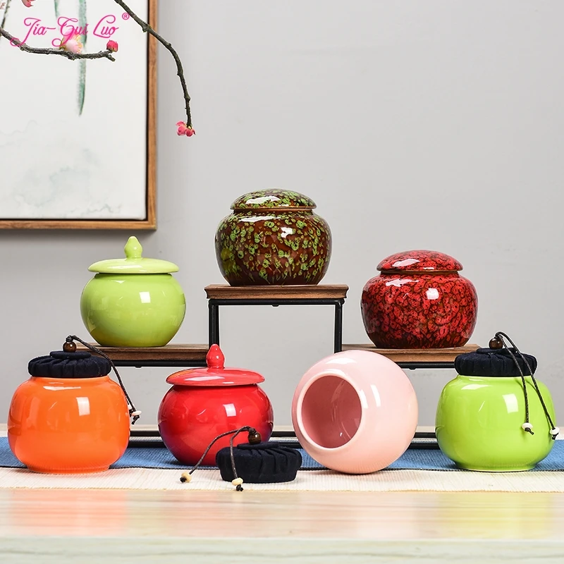 

JIA-GUI LUO Ceramic Tea Caddies canister set kitchen kitchen canisters set canister set tea organizer coffee storage D158