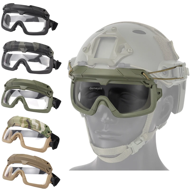 Tactical Airsoft Paintball Goggles Windproof Anti Fog CS Wargame Protection Goggles Fits for Tactical Helmet