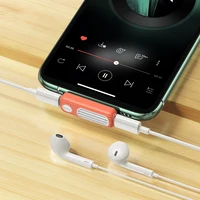 Kabel Audio HOCO 2w1 szybkie ładowanie konwerter Audio Adapter muzyczny dla iPhone 11 12 13 Pro Max XS Max XR X wsparcie MIC Calling