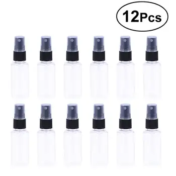 

12 Pcs Transparent Empty Plastic Spray Bottles 30ml Refillable Bottle Perfume Atomizer Container (Random Color Spray Nozzle)
