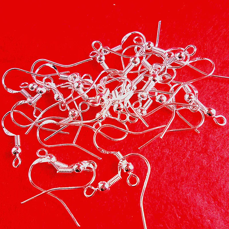 Wholesale 1000PCS Ball Hook 925 Sterling Silver Earring With Jewelry Accessory Findings 20MM