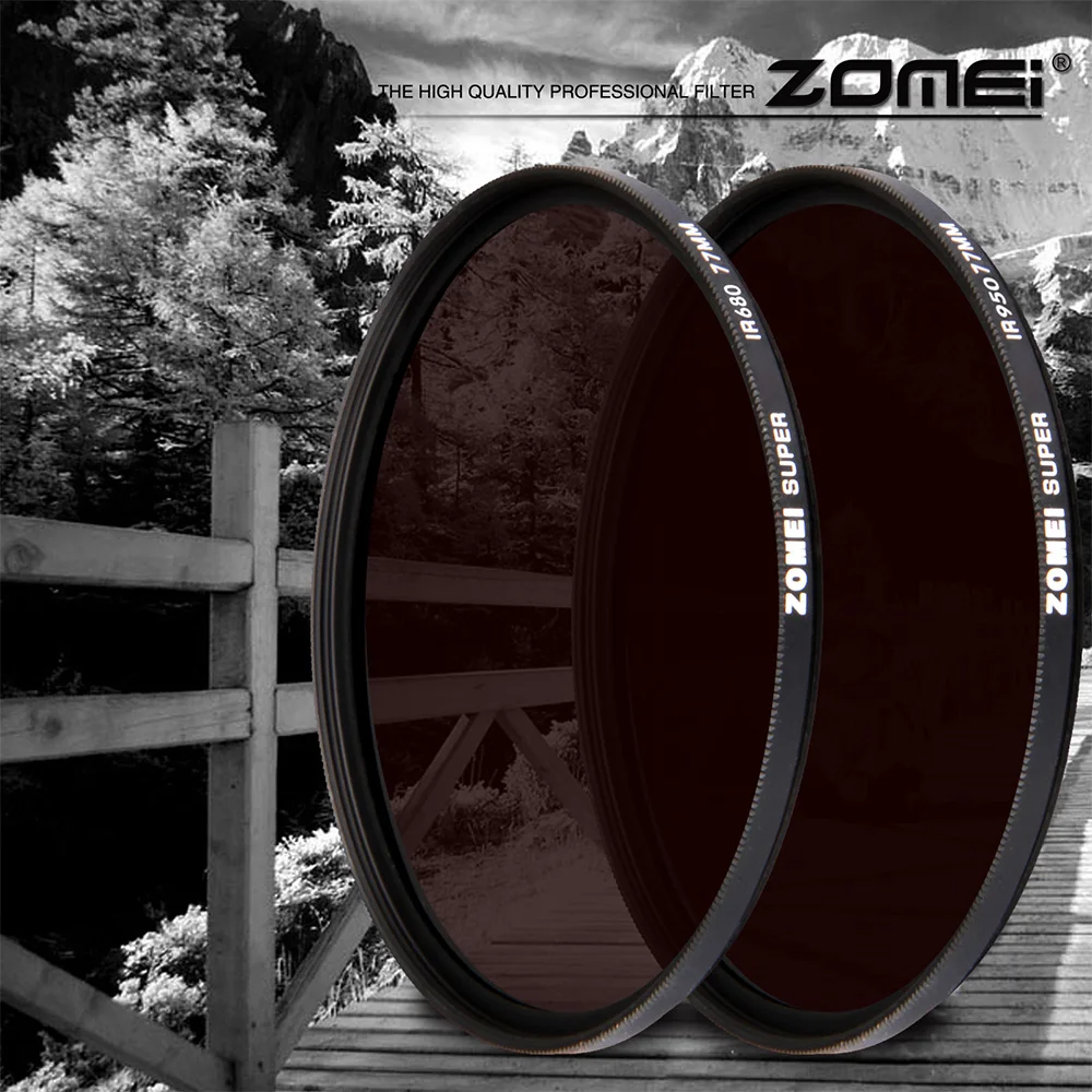 Zomei инфракрасный ИК фильтр 680nm 720nm 760nm 850nm 950nm ИК-фильтр с ультратонкой оправой 37 мм УФ-фильтр 49 мм 52 мм 58 мм 67 мм 72 мм до 82 мм для цифровых однообъективных зеркальных камер и однообъективных зеркальных фотоаппаратов