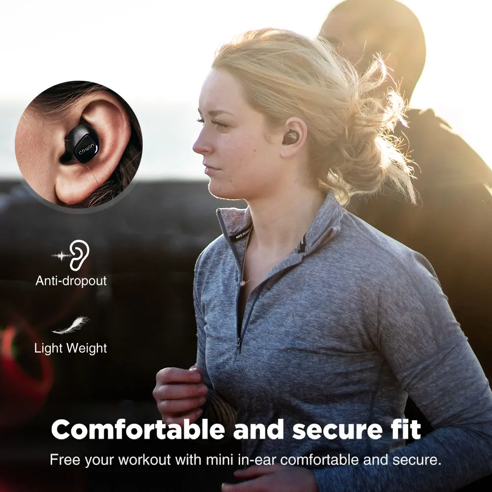 Cowin KY02 Bluetooth наушники настоящие Беспроводные сенсорные наушники TWS спортивные мини наушники гарнитура IPX5 Bluetooth 5,0