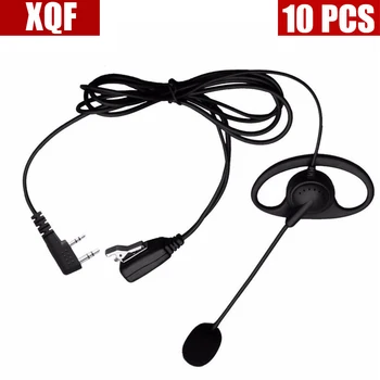 

XQF 10PCS D-Shape PTT Earpiece Headset with boom Mic for Kenwood Baofeng UV5R TYT Radio