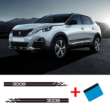 

2 PCS Car Vinyl Side Stripes Stickers Auto Graphics Decals For Peugeot 3008