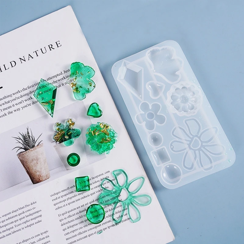 

DIY Crafts Earrings Pendant Casting Silicone Mould Jewelry Making Tools Crystal Epoxy Resin Mold