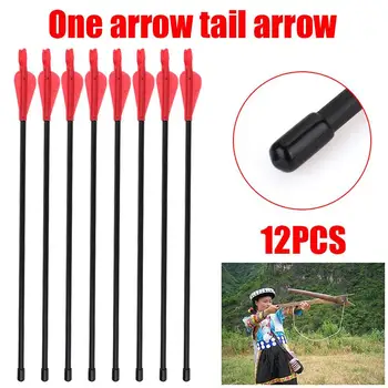 

Powerful 12pcs Black Archery Field Training Bow Hunting Arrow Arrows Detachable Dress Up Props Outdoor Sports Practice Arrows