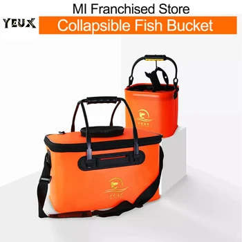 

YEUX Collapsible Thicken Bucket Fishing Portable Folding Wear Outdoor EVA LIVE Tackle Boxes Water Tank Camping water box men