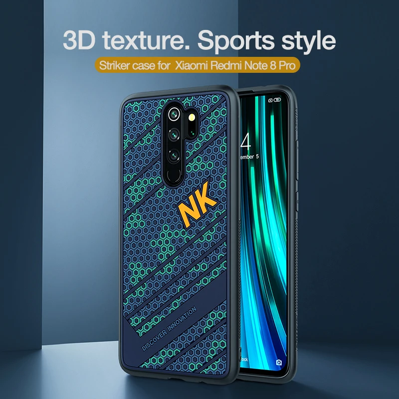 Для xiaomi redmi Note 8 Pro чехол NILLKIN Striker 3D Текстура ТПУ силиконовый спортивный стиль PC