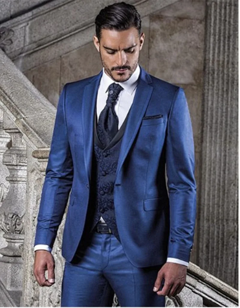 

Handsome Groomsmen Notch Lapel Groom Tuxedos Mens Wedding Dress Man Jacket Blazer Prom Dinner (Jacket+Pants+Tie+Vest) A607