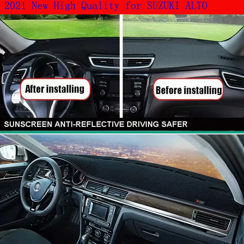 

2021 Новый высокое качество для SUZUKI ALTO приборной панели крышка Нескользящие коврик с рельефом козырек от солнца для коврового покрытия Аксессуары
