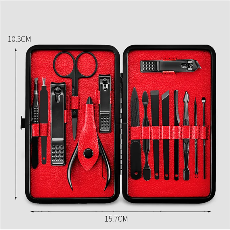 

15Pcs Stainless Steel Nail Clippers Scissors Suit Set Kits Manicure Profissional Cutter for Nails Manicure set