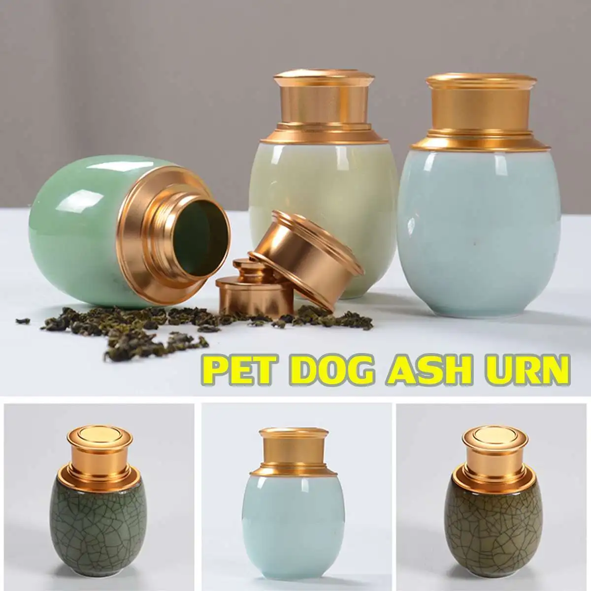

Ceramic Pet Caskets Ash Urns Funeral Cremation For Dog Cat Small Memorial Ashes Holder Pot Tea Leaf Storage Jar Organizer