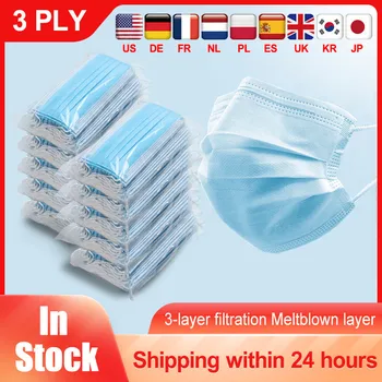 

Mask Mouth Face Disposable Medical Masks 3 Layers Surgical Mask 3 Layer Ply Filter Mask Fast Delivery Non Woven Earloops Masks