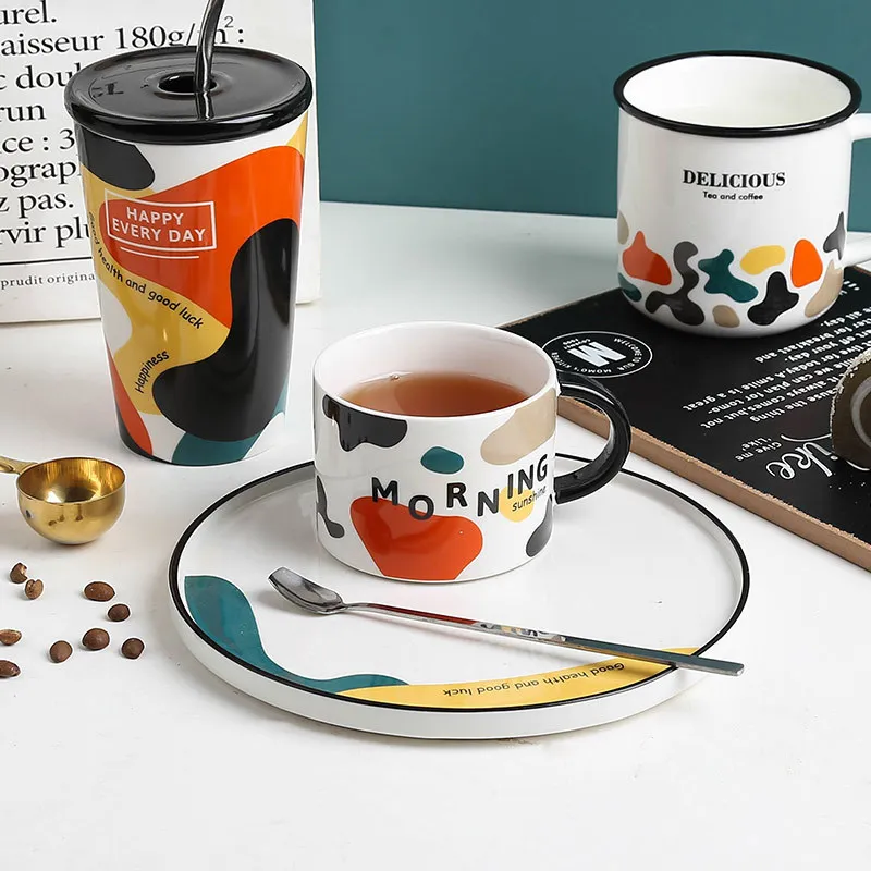 Креативная камуфляжная керамическая чашка трендовая простая соломенная кружка