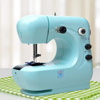 

9W Electric Sewing Machine Mini Portable Household Foot Pedal Adjustable Thread Tension Needlework Tool US Plug 6 Lock Cores