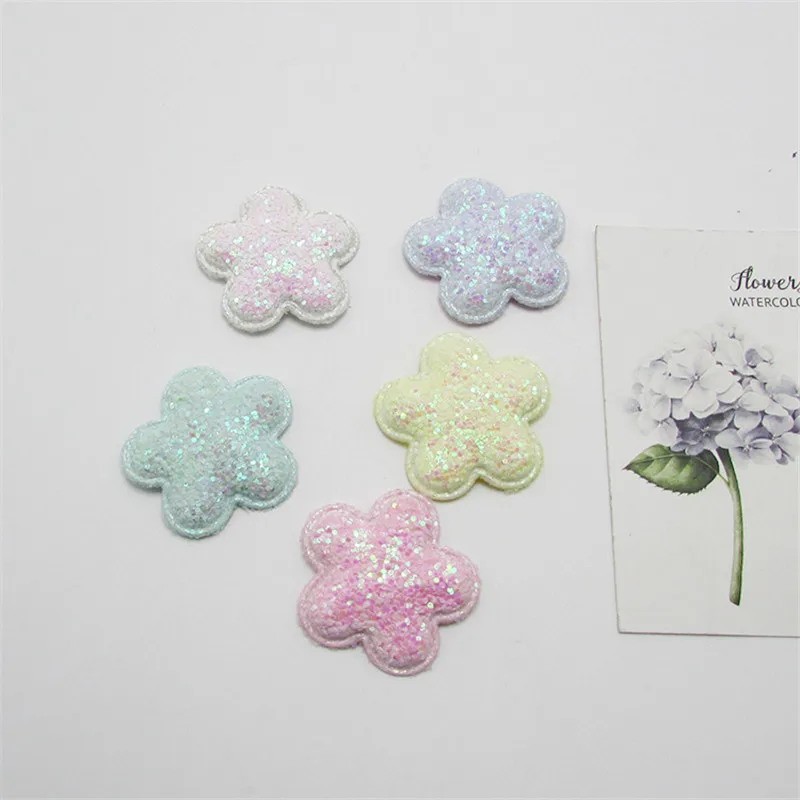 Mixed-color Flower 10-50 шт блестки звезды/Сердце Мягкие аппликационные наклейки DIY ремесла поставки дети шпилька аксессуары материал украшение - Цвет: Mixed-color Flower