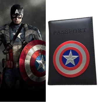 

Marvel Film Game SHIELD Captain America Periphery Metal Shield Multi-function Travel Passport Protector Document Package