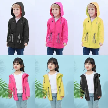

Boys Girls Jacket And Coat Fashion Hooded Long Sleeve Jacket Outfit For Kids Unisex Solid Color Spring Autumn Coat outerwear D30