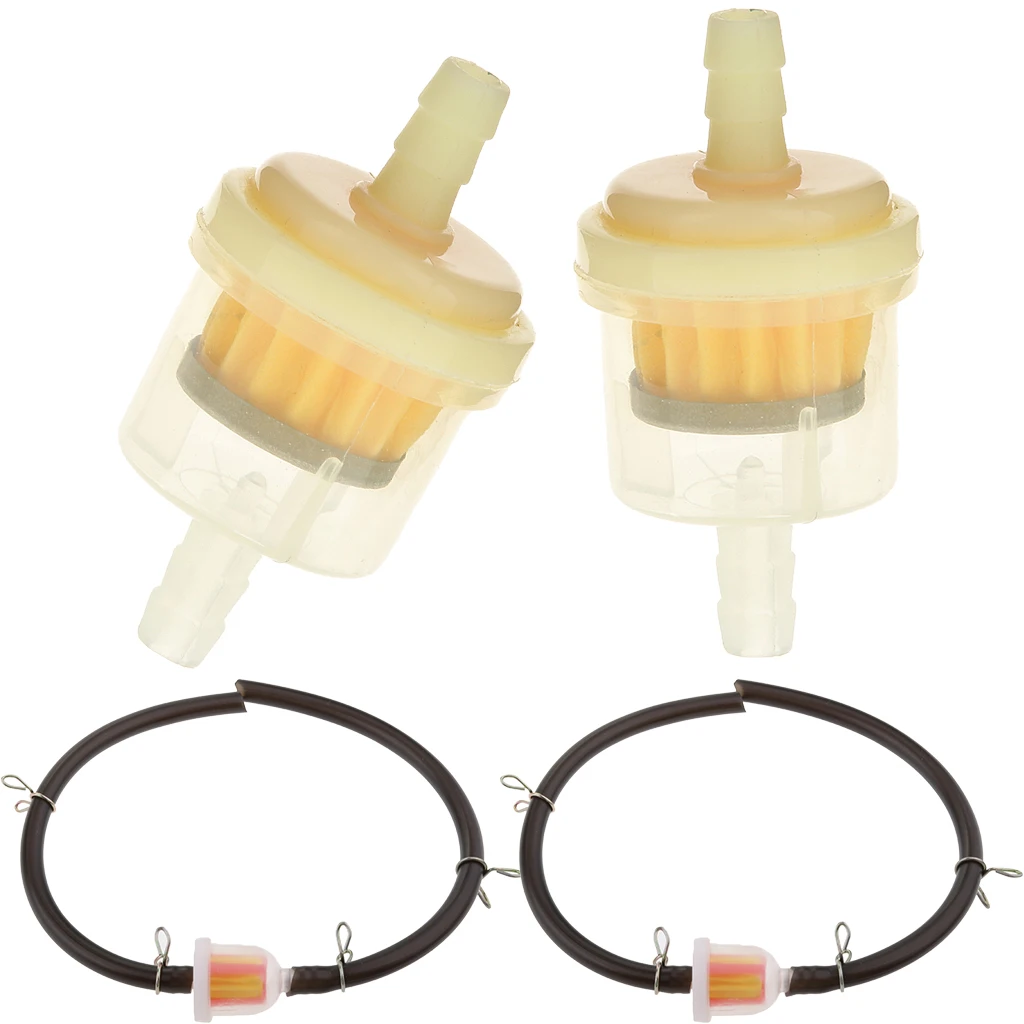 4 in 1 - Gas Hose Line 5/16 inch 8mm + Fuel Filter + Clips for 47 49cc ATV Dirt Bike Scooter Quad  Buggy Go Kart Repair Parts