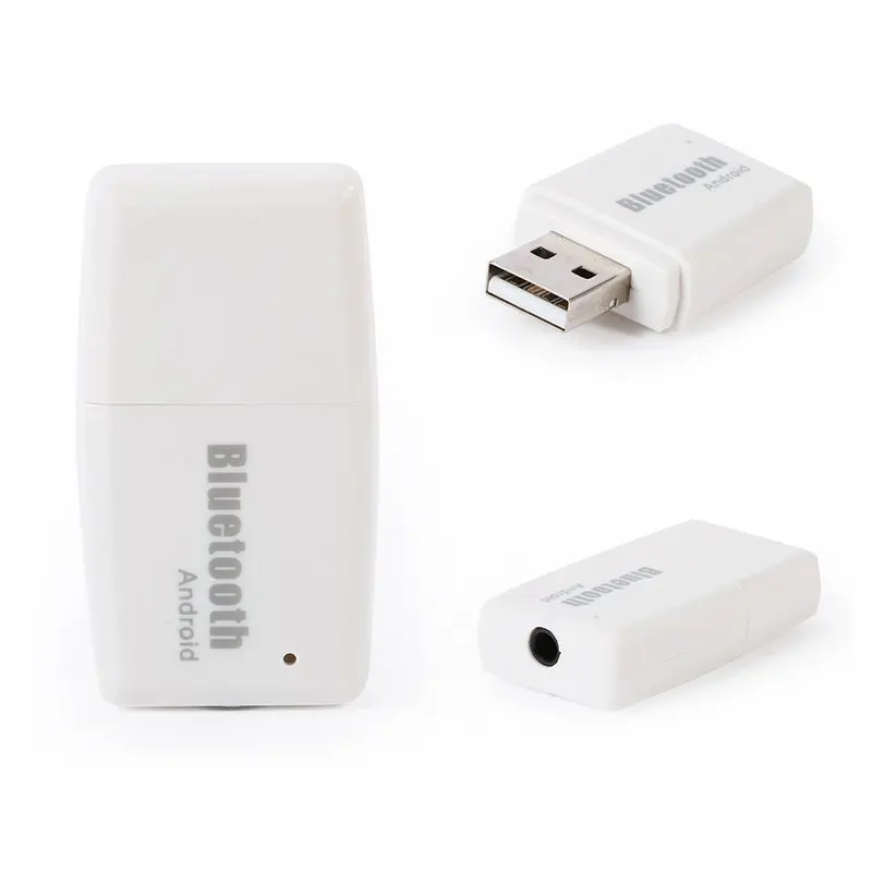 Белый беспроводной Bluetooth 4,1+ EDR USB вспомогательный аудиоресивер адаптер для Android телефона iPhone для iPad