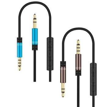 

3.5MM AUX Cable Jack For Car Computer Headphone Remote Control 3.5mm Jack Audio Cord Hands-free phone line control Microphone