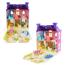 DIY сборка мини-домик-замок Модель Набор с светодиодный ребенок ролевые игры обучающая игрушка