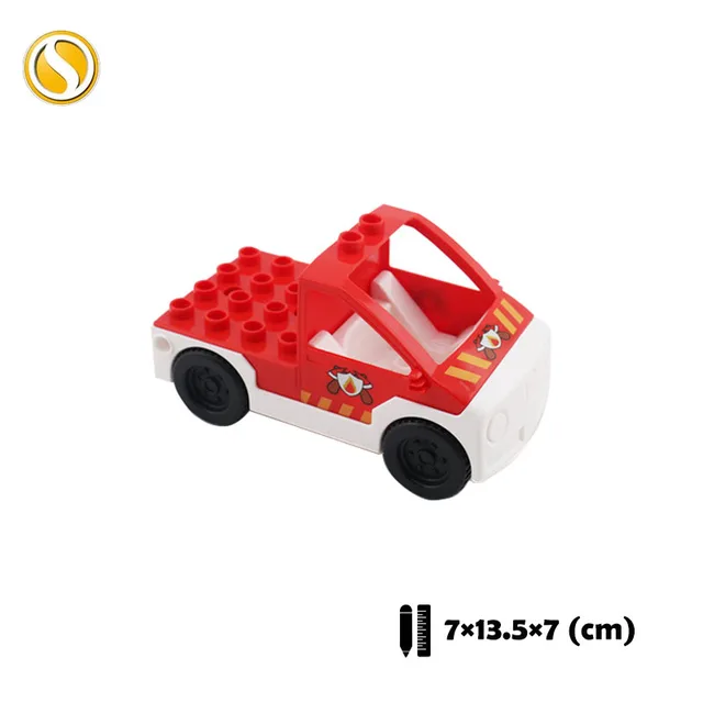 Trailer Car model Airplane Big Building Blocks Vehicle Accessory Compatible Classic Assemble Bricks Children DIY Toys Girl Gift CHE023-hong