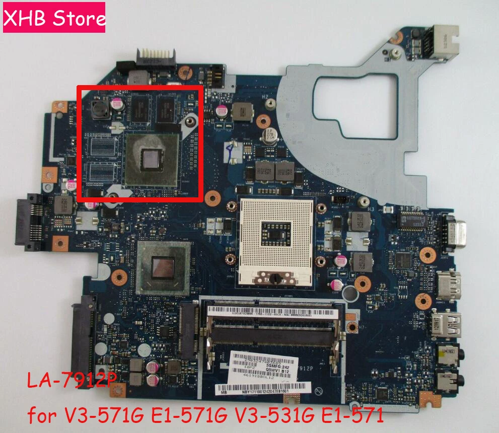 Q5WV1 LA-7912P fit for Acer aspire V3-571G E1-571G V3-531G E1-571 laptop motherboard  with 4 video memorriesMainboard the motherboard