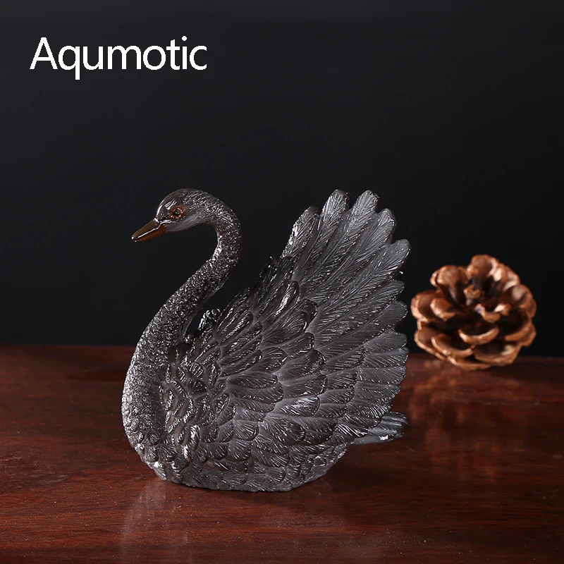 Aqumotic, черное украшение "Лебедь", чай, домашние животные, меняющий цвет, белый, горячий чайник, Dis color ation, Китай, одобренный, переноска для домашних животных - Цвет: single