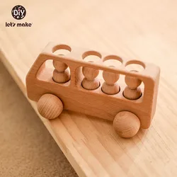 Carrinho de ônibus de quatro rodas para crianças, brinquedo infantil, blocos de construção para bebês, 1 peça, beneficio montessori, brinquedos educativos