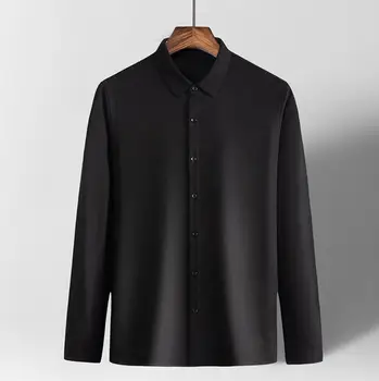 

Middle-aged men's long-sleeved shirt em8 pure color autumn and winter business casual shirt men KW999-01-08