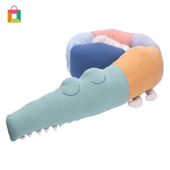 

1pc 185 cm rainbow crocodile bed surrounds a 1girl pet doll with soft and comfortable decoration (vacuum packaging) Cozy