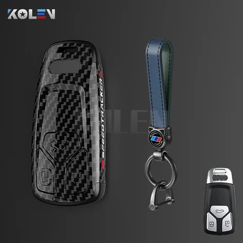 Custodia per chiave intelligente per auto in fibra di carbonio per Audi A4 A5 B9 A6 B6 C6 S4 S5 Q3 Q5 Q7 4M TT TTS RS 8S protezione Shell Fob accessori