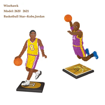 

Wisehawk 3200pcs Diamond Blocks Basketball Star NO.24 NO.8 Black Mamba Kobeing Building Block Model Brick Toys For Children Gift