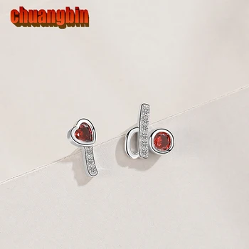 

1 pair Fashion S925 sterling silver letter earrings for women Korean zircon Simple Stud earring Female wedding party accessories